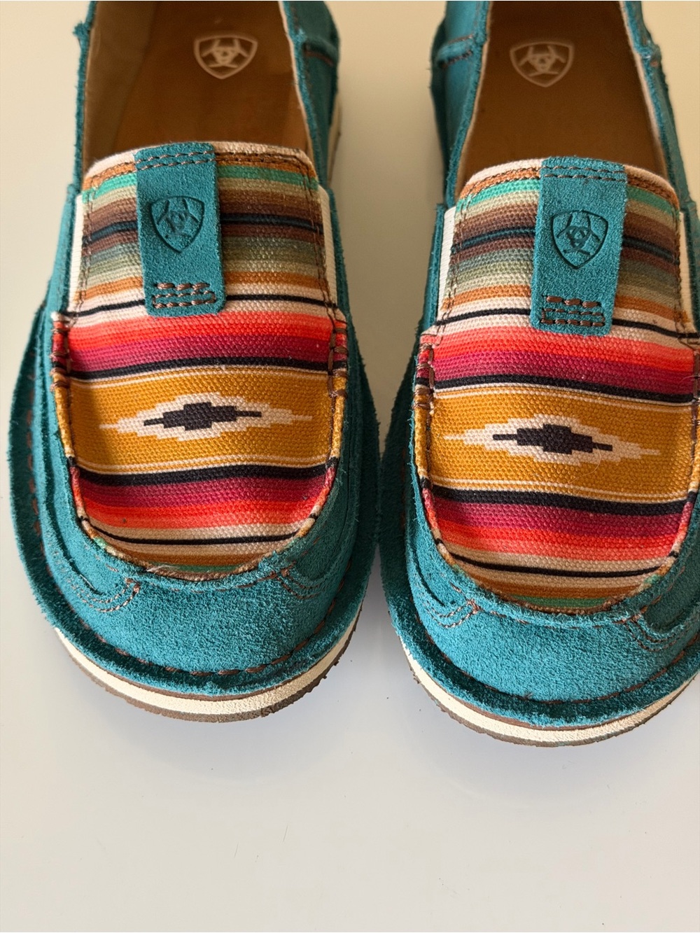 Ariat Cruiser Turquoise Suede Slip-On Flats - Picture 4 of 9